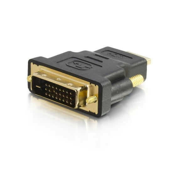 C2G Legrand DVI to HDMI Cable Adapter, DVI-D Male to HDMI Male Adapter, Black HDMI Adapter Cable for Bi-Directional Adapter Cable, 1 Count, C2G 18401