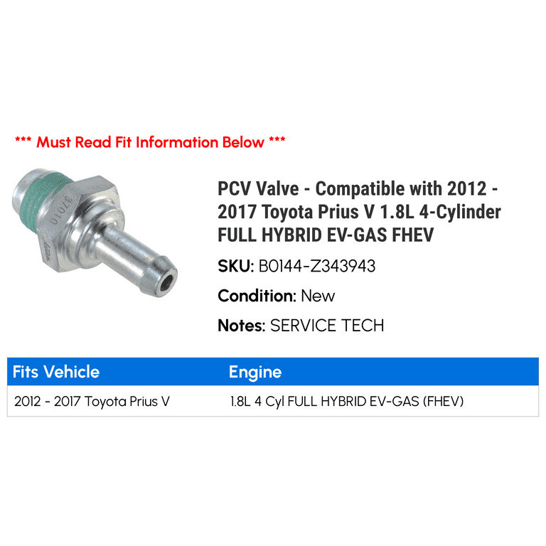PCV Valve 1220437010 1220437010 For 20082020 Corolla CHR, 50 OFF