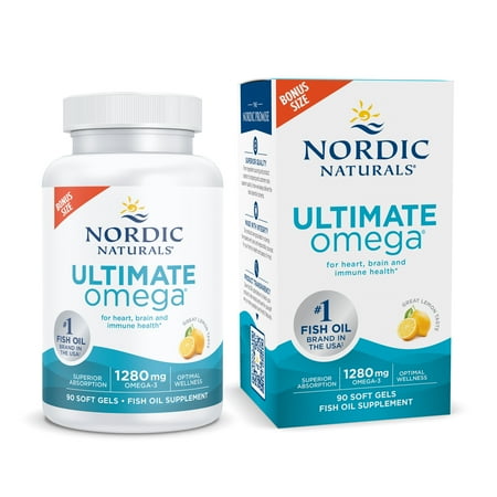 Nordic Naturals Ultimate Omega Softgels  Lemon  1280 mg  Fish Oil  90 Ct