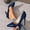 #107-Blue, variant on Women's Fashion Casual Pointed Toe High Heels – 11cm Stiletto Heel Slip-On Pumps with Solid Color Design, Versatile Retro Style for Daily Wear or Special Wears