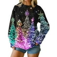 thumbnail image 2 of Yteetum Christmas Sweatshirts for Women Oversized Crewneck Xmas Graphic Pullover Hoodless Sweatshirts Womens Casual Christmas Print Loose Long Sleeve Round Neck Sweatshirts Fall Clothes Clothes, 2 of 8