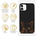 thumbnail image 4 of Case Yard Wooden Case for iPhone-12-Mini Soft TPU Silicone cover Slim Fit Shockproof Wood Protective Phone Cover for Girls Boys Men and Women Supports Wireless Charging French Bulldog Design, 4 of 7