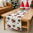thumbnail image 6 of Christmas Table Runner Cardinal Bird Poinsettia Table Runners Holly Leaves Berry Cotton Linen Dresser Scarf Kitchen Dining Table Decor for Christmas Holiday Party Decor 13x36 Inch, 6 of 9