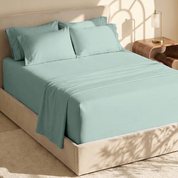 Nestl Extra Deep Pocket Queen Sheets - 6 Piece Soft Microfiber Bed Sheets Set Fits 18"-24" Mattresses, Sage Green