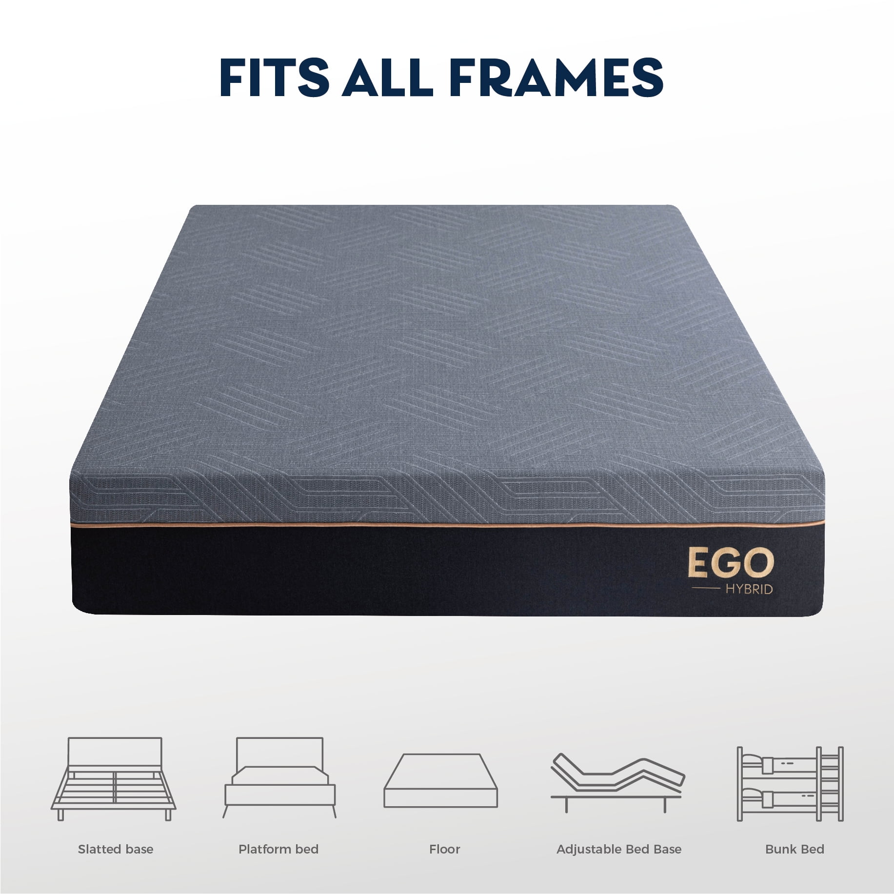 MLILY Ego Black 12 inch Hybrid Mattress, Full Size Memory Foam Mattress, Pocket Spring