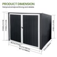 thumbnail image 4 of Aukfa 5.56x4.37 ft.Metal Storage Shed, Outdoor Garbage Can Organizer for Bike, Trash Cans, Garden Tools, Lawn Mowers, 4 of 8