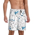 thumbnail image 2 of Kdxio Scarf Bear Print Mens Sleep Shorts Bottoms Soft Comfy Pajama Wear Pants with Drawstring Pockets, 2 of 7