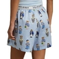 thumbnail image 2 of Polo Ralph Lauren Women's  Bear Striped Cotton Boxer - 4P0119 - R2809 (Small, Oxford Blue), 2 of 3