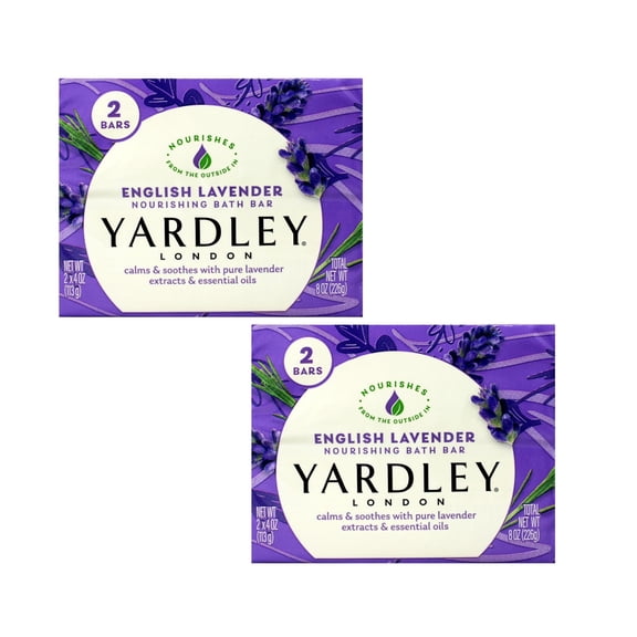 Yardley London Moisturizing Bars English Lavender With Essential Oils 8.50 oz (Pack of 2)