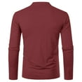 thumbnail image 4 of Inglocry Mens Long Sleeve Henley Shirts Stretch Casual 3 Button Tee Baisc Plain Soft Basic Tops For Men Wine M, 4 of 5