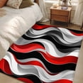 thumbnail image 4 of Abstract Wave Line Washable Area Rug 3x5 111 Black Red Gray Stripe Graffiti Low-Profile Large Area Rugs with Non Slip Backing Indoor Floor Carpet for Entrance Living Room Bedroom Home Office, 4 of 9