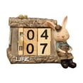 thumbnail image 2 of Wooden Block Daily Calendar, Bunny Month Date Display, DIY Desk Calendar Blocks for Restaurant Living Room Tabletop Hotel Ornament Bunny Men, 2 of 8