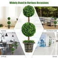 thumbnail image 4 of Topbuy Artificial Topiary Tree Fake Green Plants with Pots Double Ball Tree Decorative Trees for Home Office, 4 of 7