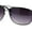Gunmetal - Smoke, variant on Mens Narrow Rectangle Spring Hinge Luxe Officer Metal Rim Sunglasses All Black