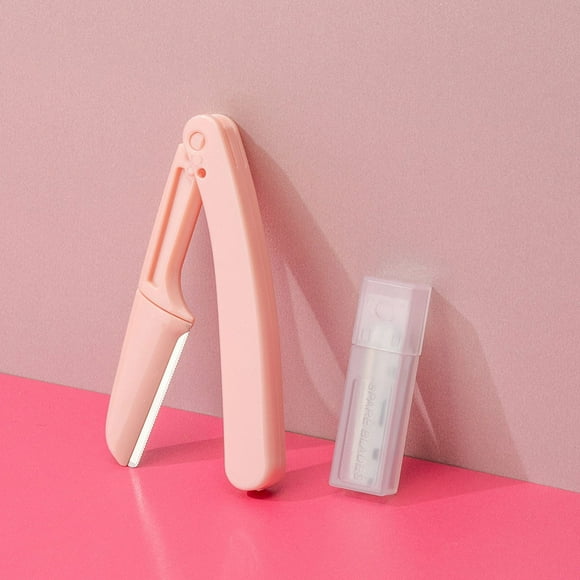 Cuchillo de seguridad plegable para cejas Cuchillo para rascar cejas Juego para principiantes antiarañazos para mujeres Cuchilla reemplazable Celebrity Live en línea