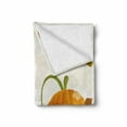 thumbnail image 2 of Turkey Soft Flannel Fleece Throw Blanket, Happy Pilgrim Poultry Animal with a Giant Pumpkin on Green Hills of the Farmland, Cozy Plush for Indoor and Outdoor Use, 50" x 70", Multicolor, by Ambesonne, 2 of 6