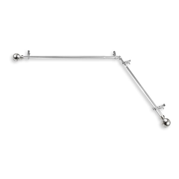 Rod Desyne Arman 13 by 16" Corner Window Curtain Rod - Satin Nickel