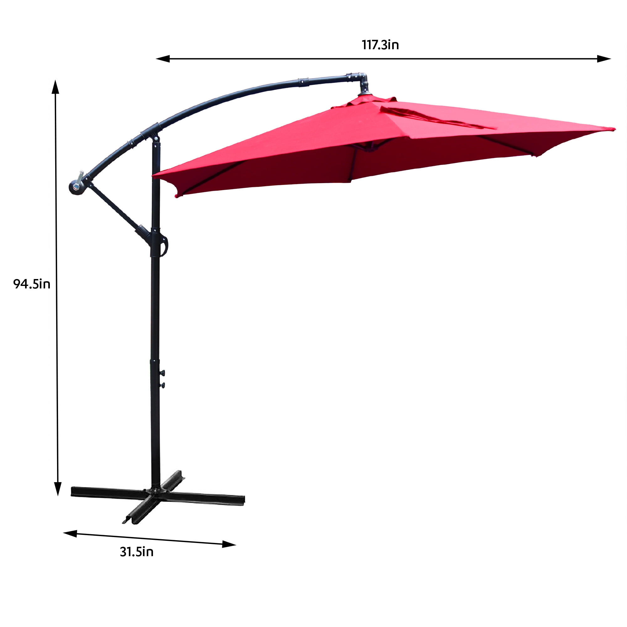 Abble 10' Cantilever Umbrella Red
