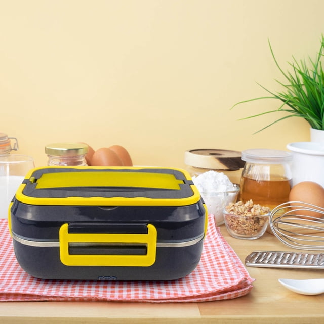 XWSHYW Cajas Bento Fiambrera con Calefacción de 40W, Calentador de Comida Rápida de 12V y 110V para Coche/Camión/Hogar, Cajas Portátiles para Calentar Alimentos con Contenedor de 1,2 L 304