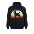 thumbnail image 2 of Sudadera con capucha ajustada para hombre, ropa de otoño, regalo para amantes de los perros, silueta de caniche, puesta de sol, vintage, 2 of 4