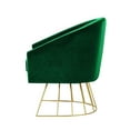 thumbnail image 5 of Hans Green/Gold Velvet Accent Chair - Metal Base, Barrel Back, 5 of 9
