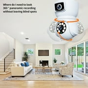 Pan Tilt Security Camera, Double-Lens Pro HD 2K Light Cameras, 360 Degrees Bulb Wireless Wi-Fi IP Camera, Home Surveillance CCTV Cameras with Motion Tracking