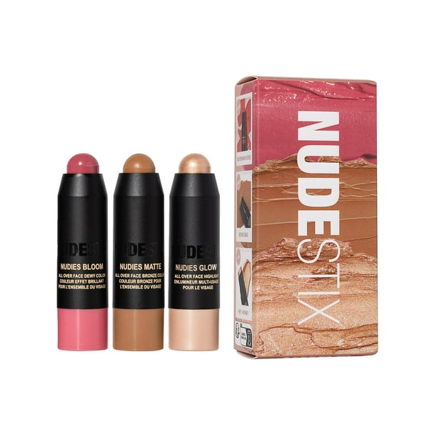 Set de maquillaje Nudestix Roses & Honey Cream para rubor, bronceador e iluminador