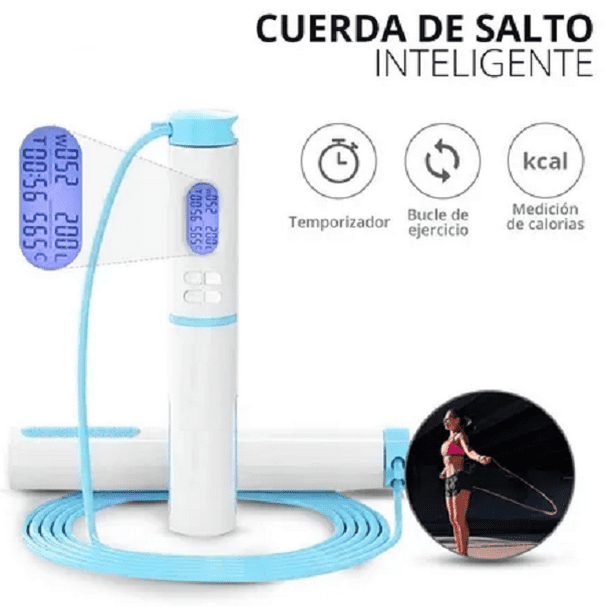 Cuerda Para Saltar Malubero Malu102 Con Contador Y Cálculo De Calorias azul