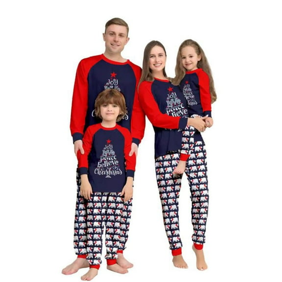 Usaibhir Family Christmas Pjs Matching Sets Christmas Pajamas for Family Christmas Pattten Pjs Holiday Xmas Jammies Set