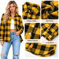 thumbnail image 3 of HappyYEE Plaid Button up Shirt for Women, Lightweight Lapel Collar Long Sleeve Blouses, Loose Casual Outerwear Tops, 3 of 8