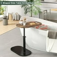 thumbnail image 3 of Hurber C Shaped Side Table, Adjustable Height 360°Swivel Tea Table, Vintage Color, 3 of 7
