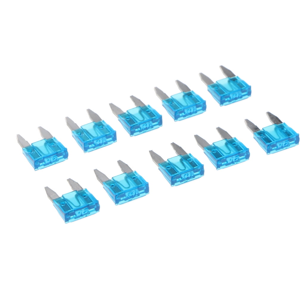 10 Pieces Mini 15A Blade Fuse Set Kit Blue for Auto Car Truck Replacement 