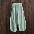 thumbnail image 5 of Tittly Palazzo Pants Baggy Pants Women Cotton Pants Wide Leg Pants Casual Loose Drawstring Harem Pants Cotton Pants for Women Pants for Women Trendy Green 4XL, 5 of 6