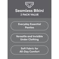 thumbnail image 3 of Fruit of the Loom Women's Seamless Bikini, 2-Pack, Sizes S-XXXL, 3 of 7