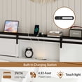 thumbnail image 3 of King Size Metal Bed Frame with Charging Station, Noise-Free, Easy Assembly, No Box Spring Needed, White, 3 of 7