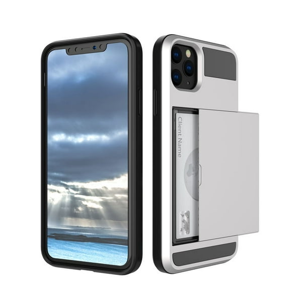Funda deslizante para teléfono con ranura para tarjeta de crédito para iPhone 14 13 12 11Pro Max XR XS Max X 8 7 Plus Edge TPU Armor a prueba de golpes Tan Jianjun unisex
