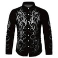 thumbnail image 2 of Vintage Button Down Cowboy Shirt for Men Western Long Sleeve Shirts Fall Country Embroidered Top Grey M, 2 of 3