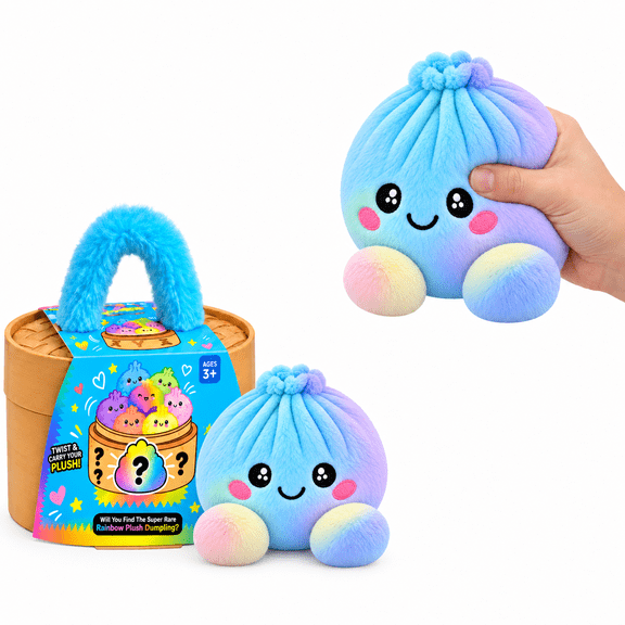 Mystery Soft Dumpling Plusies, Dumpling Squishy Stuffed with Embroidered Facial Details and Round Feet, Collectible Plush Dumplings for Stress Relief, Home Decoration and Gifting