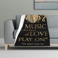 thumbnail image 1 of Manta con estampado multicolor, manta de franela súper suave, ligera y esponjosa, manta de cama con frase Shakespeare Duodécima noche, amor, música, 1 of 8