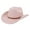 Pink, variant on Unisex Classic Wide Brim Fedora Hat with Belt Buckle Felt Women's Panama Hat, Hats for Cowboy Cowgirl