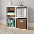 thumbnail image 3 of Way Basics 2 Tier Vinyl Storage Box Cube, LP Record Album Turntable Stand, White, 3 of 7