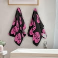 thumbnail image 2 of Coolnut Black Pink Hearts Skeletons Hand Towels for Bathroom, Kitchen Towel 2 PCS Ultra Soft and Highly Absorbent Decorative Fingertip Face Bath Towels for Spa & Hotel, 28.3"x 14.4", 2 of 4