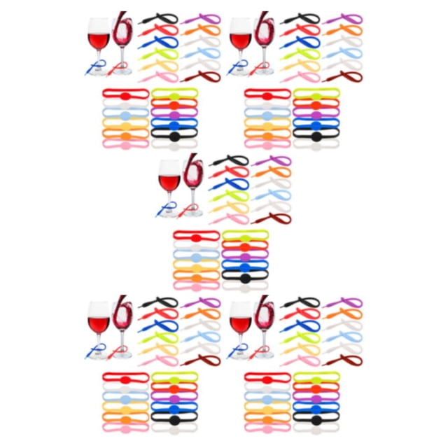 fastboy 24pieces Easy To Clean Glass Markers Bright Color Cup Labels For Easy Cup Identification Suitable 5Set