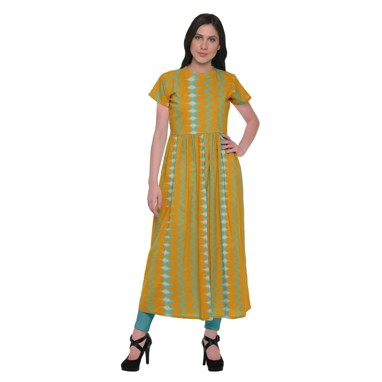 Cotton frock style long kurtis best sale