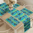 thumbnail image 2 of Ambesonne Race Car Table Runner & Placemats, Sportive Racing Lettering, Placemat 4 pcs + Runner 14"x72", Blue and Multicolor, 2 of 2