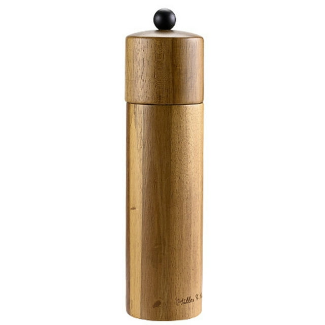 Molinillo de sal y pimienta de madera, madera de acacia sostenible, elegante molinillo de sal marina y molinillo de pimienta negra Vhermosa