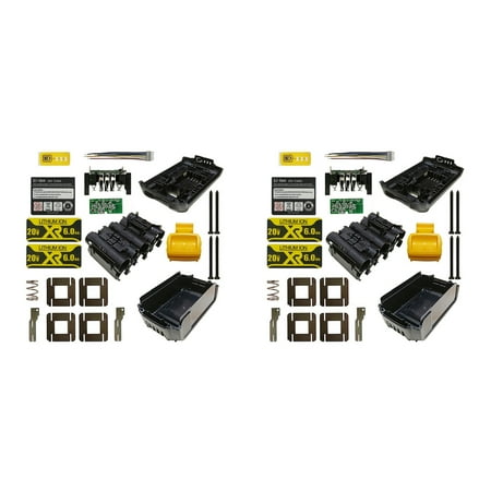 

2Set Li-Ion Battery Plastic Box Case PCB Charging Protection Circuit Board for Dewa 18V 20V 6Ah Tool Housing
