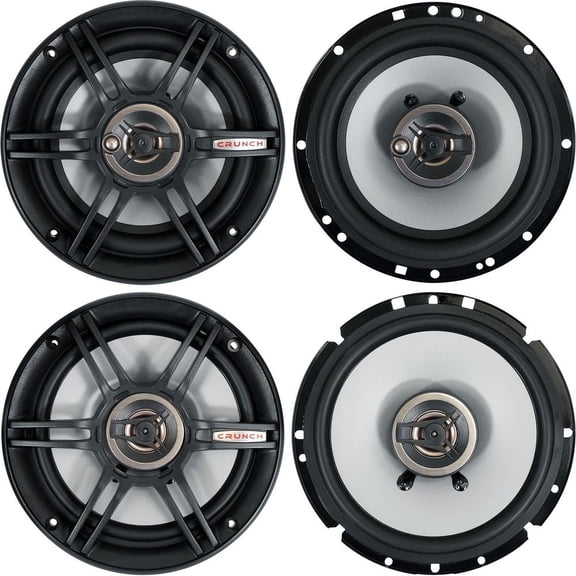 Crunch CS653 CS65CXS Bundle: Pair 6.5 in 300-Watt 3-Way Car Audio Speakers, Pair 6.5 in 300-Watt 2-Way Shallow Mount Speakers, 4-items
