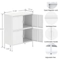 thumbnail image 6 of Knocbel Functional 4 Doors Metal Accent Storage Cabinet with Non-slip Feet and 2 Adjustable Height Shelves for School Garage Home Office, 39.96"H x 31.49"W x 15.74"D White, 6 of 6