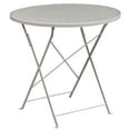 thumbnail image 4 of Emma + Oliver Commercial 30" Round Light Gray Folding Patio Table Set-4 Square Back Chairs, 4 of 5